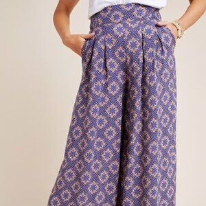 Maeve by Anthropologie Wide Leg Patterned Pants